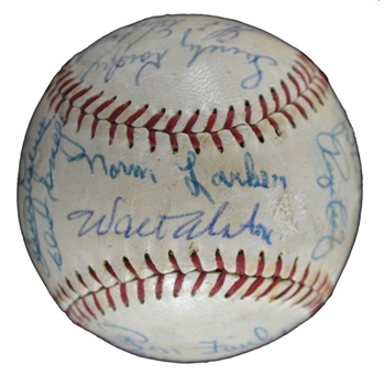1959 World Series Champion LA Dodgers Team Signed Baseball(23 signatures) Including Koufax and Drysdale